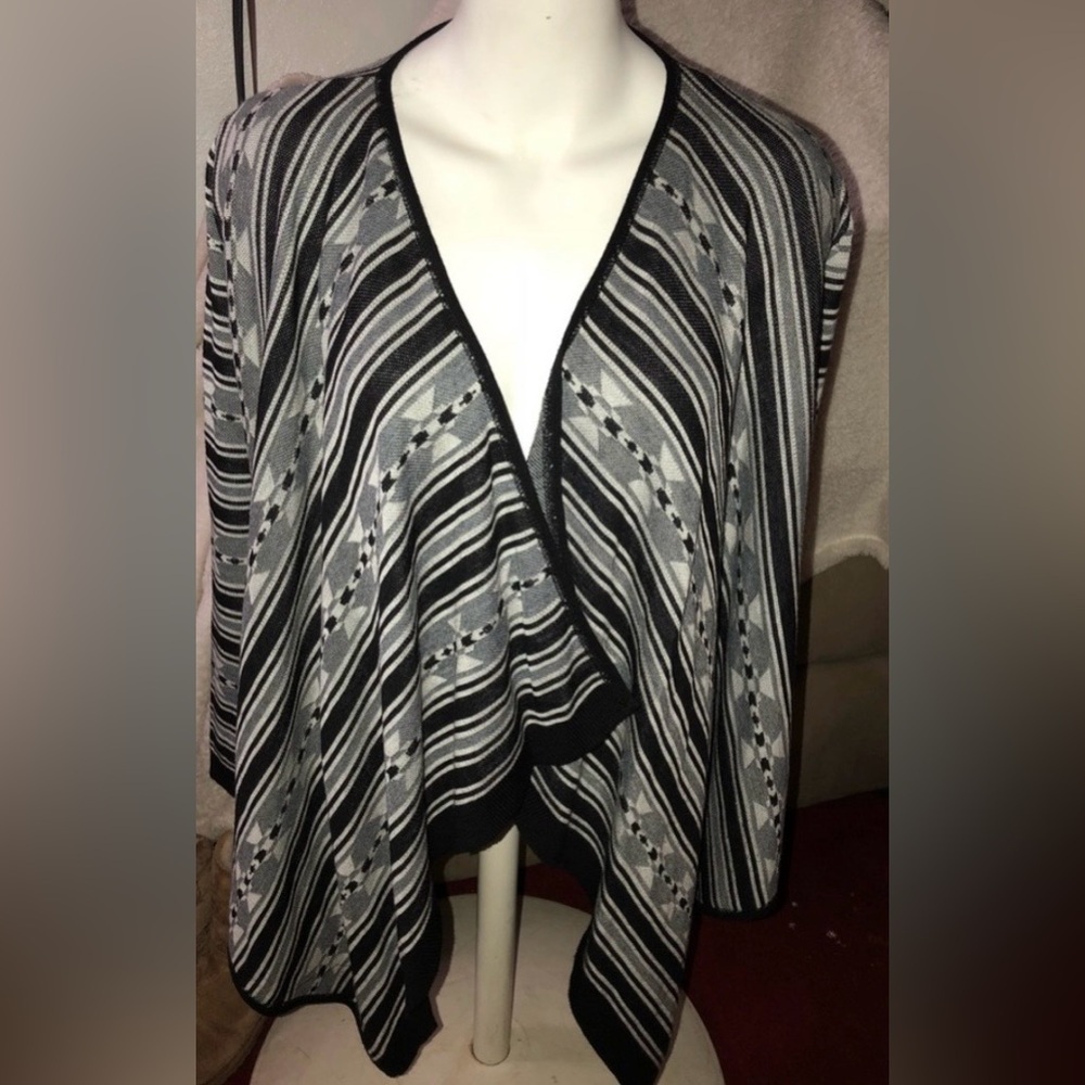 COTTON EMPORIUM open front draped waterfall cardigan tribal Aztec NEW size L